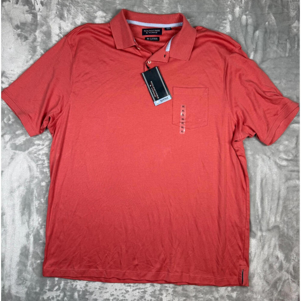 NWT Roundtree‎ and Yorke Mens XL Supima 100% Cotton Polo